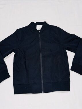 Calvin Klein Jeans Boys Black Cotton Light Bomber Jacket Size 8 Ribbed Hem NWT